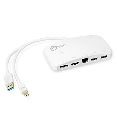 SIIG Mini-DP Video Dock With USB 3.0 LAN Hub - White (JU-H30212-S1) • $41.79