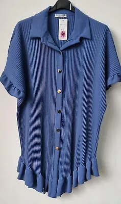 £14.99 • Buy Womens Ladies Gold Button Pleated Frill Summer Shirt Swing Smock Mini Dress Top