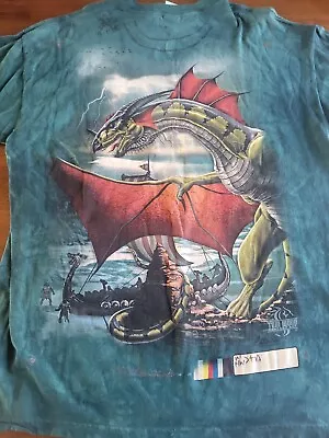 Vintage T Shirt  The Mountain Production Sample Viking Dragon Manatees  • $30