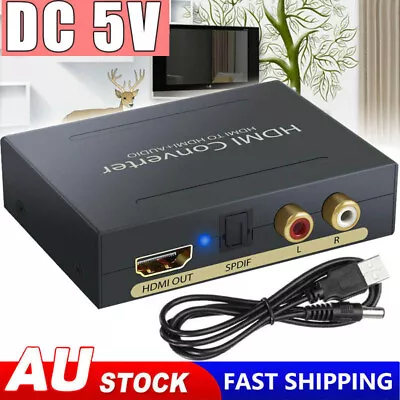 HDMI To HDMI Audio Extractor Splitter SPDIF Optical RCA Stereo Analog Converter • $19.85