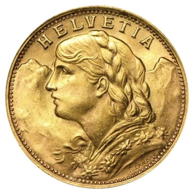 $419.20 • Buy 20 Francs Swiss Helvetia Vreneli Gold Coin AGW .1867 Oz AU/BU (1897-1949, Random