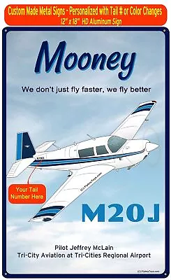 Mooney M20J / 201 (Blue #2) HD Airplane Sign • $49.99