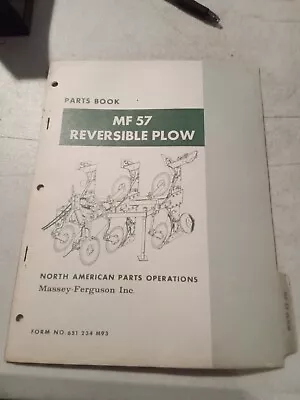 Vintage 1969 Massey Ferguson Mf 57 Reversible Plow Parts Book • $13.95