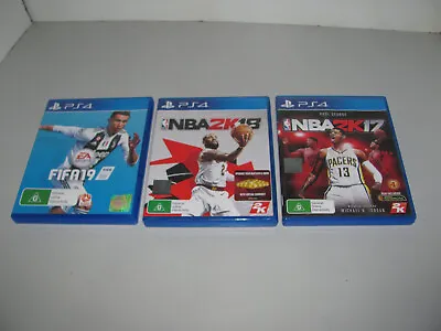 Fifa 19 & NBA 2K17-18 For PS4 All Tested & Working As Shown • $19.95