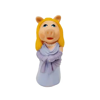 Vtg Jim Henson's Miss Piggy Purple Dress PVC Figure Finger Puppet Cake Topper  • $13.99