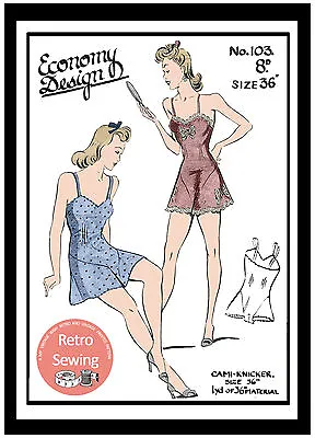 1940s Wartime Cami-Knickers  Reproduction Sewing Pattern  • £15.99