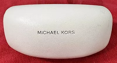 🔥 Genuine MICHAEL KORS SUNGLASS CASE TEXTURED WHITE HARD CLAM SHELL Clean Style • $12.95