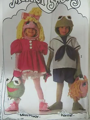 Vtg Simplicity 0616 MUPPET BABIES COSTUME Sewing Pattern MISS PIGGY & KERMIT • £15.43