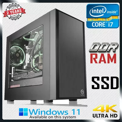 Intel Core I7 Quad Gaming PC Computer 32GB RAM SSD + 3TB HDD Home Desktop System • $1076