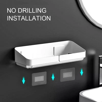 £5.62 • Buy Self Adhesive Shower Shelf Punch-free Bathroom Shelf Wall Holder Caddy F6V8