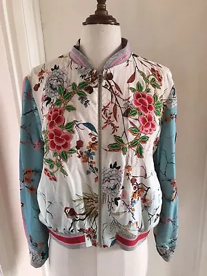 Zara Floral Bomber Jacket Sz S • $28