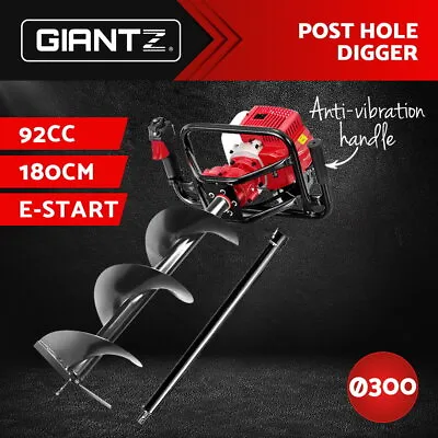 Giantz Post Hole Digger Drill 92CC Petrol Diggers Fence Extension Auger Bits • $229.95