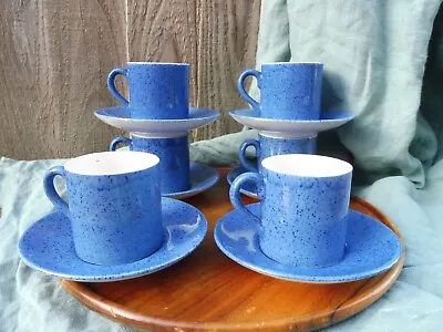 £19 • Buy Moorcroft Powder Blue  6 X Coffee Cans & Saucers C 1915