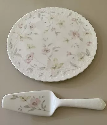 Mikasa Pastel Garden Bone China Cake Plate & Server 11 1/2  B2055 • $14.99