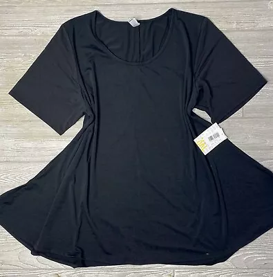 NWT Vintage Lularoe 3XL Perfect Swing T Solid Black Noir • $69.99