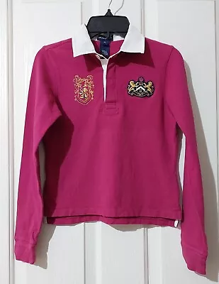 Polo Ralph Lauren Girls Long Sleeve Pink Polo Rugby Top Size XL • $24