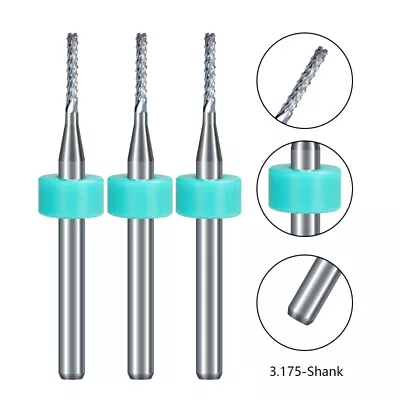 10Pcs Carbide PCB End Mill 0.5-3.0mm CNC Router Bit Engraving Bit For Wood PVC • £9.32