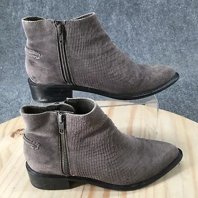 Seychelles Boots Womens 7 Ankle Booties Heels Casual Gray Faux Leather Zipper • $33.99