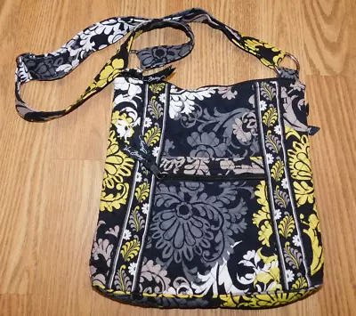 VERA BRADLEY Hipster Purse Bag Tote Baroque Black Yellow White • $14.99