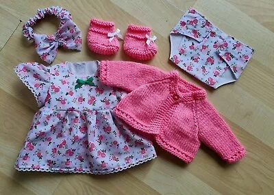 My First Baby Annabell/14 Inch Doll 5 Piece Bright Pink Floral Dress Set (13) • £10.75