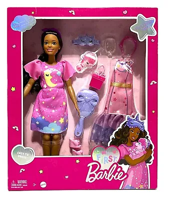 My First Barbie Preschool Doll Brooklyn Soft Posable 13.5-Inch W/Bow NEW • $36.96