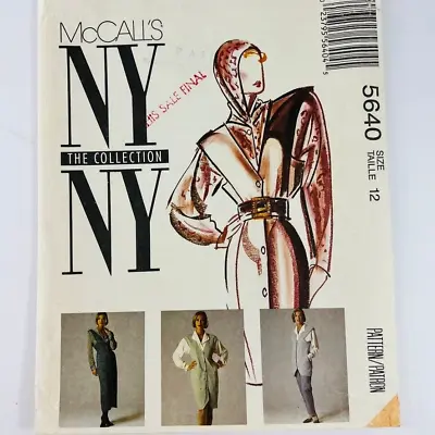 McCalls New York Pattern 5640 Size 12 Misses 24 Piece Jumper Vest Pants Uncut • $14.99
