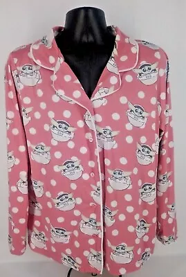 BABY YODA GROGU Womens Sleepwear Top SIZE L Munki Munki Star Wars Slumber Pajama • $24.99