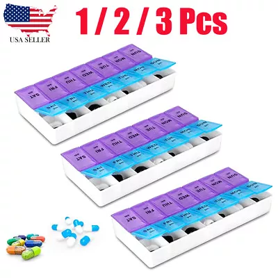 Pill Box Organizer Twice A Day 7 Day AMPM Organizer Case Medicine Storage • $11.99