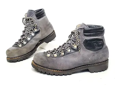 Vtg Swiss HENKE All-Leather Norwegian Welt Mountain Hiking Boots Men US 11.5 B • $299
