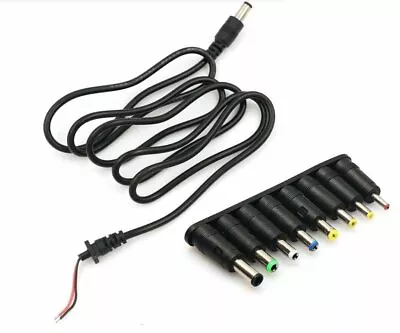 £3.49 • Buy Universal Notebook Laptop Charger Adapter Repair Cable With 8 Connector Tips 