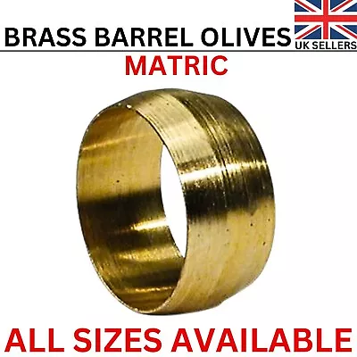 Brass Barrel Olives Metric (4mm - 12mm) Copper Pipe Plumbing Compression Fuel • £3.49