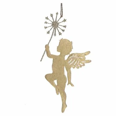 Gisela Graham Christmas - Metal Dec 21cm - Gold Fairy W Wand • £4.99