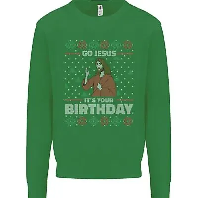 Go Jesus It's Your Birthday Funny Christmas Mens Sweatshirt Jumper • $26.13