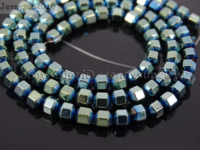 Natural Hematite Gemstone 18 Faceted Bicone Lantern Beads 16'' Metallic Colors • $1.77