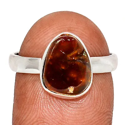 Natural Mexican Fire Agate 925 Sterling Silver Ring Jewelry S.9 CR22844 • $23.99