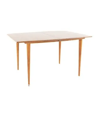 Conant Ball Style Mid Century Blonde Rectangular Dining Table With Peg Legs • $1795