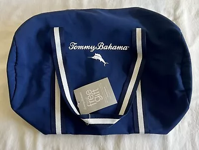 NEW Tommy Bahama Blue White Duffel Bag Weekender Shoulder Gym Travel Bag 20 X 16 • $24.99