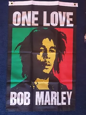 Bob Marley ONE LOVE 3x2 Flag/Banner Reggae Rastafarian Music Festival Carnival • £4.79