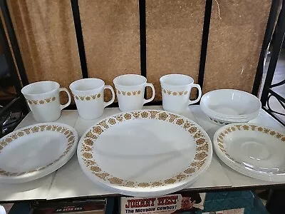 Set Of 20 CORELLE BUTTERFLY GOLD Dinnerware Set Setting For 4 (A) • $60