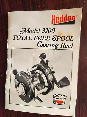 Vintage Heddon Mark IV Model 3200 TOTAL FREE SPOOL CASTING REEL MANUAL • $20