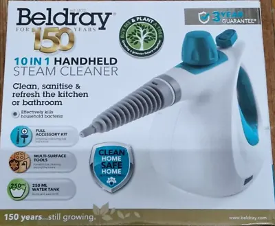 Beldray Steam Cleaner 10 In 1 Handheld Multipurpose Steamer 1000W BNIB • £24.89