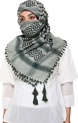 ARAFAT Shemagh Scarfs For Men & Women 100% Cotton Military Head Neck Wrap Shawl  • £6.99