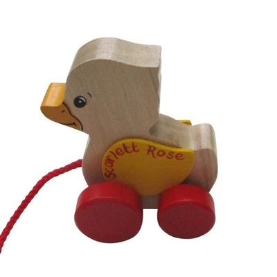 £5.75 • Buy Personlaised Wooden Pull Along Toy (Duck Or Dog)