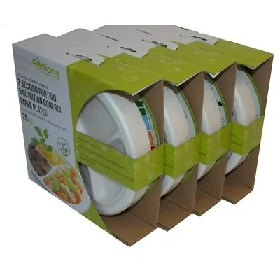 Compostable Plates 3-section Disposable Plates Made Bamboo Fiber (Pack Of 100) • $33.71