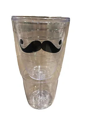 Tervis Tumbler 16 OZ Wine Glass Insulated Mustache Design • $12