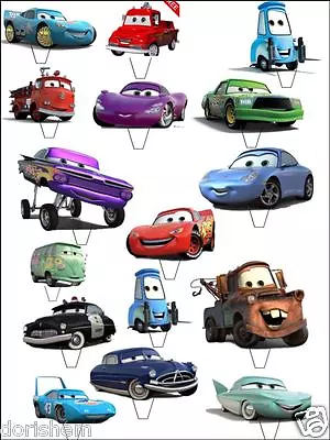 £3.99 • Buy 16 Standing CARS Decorations -Wafer/ Rice Paper -Cupcake Topper 