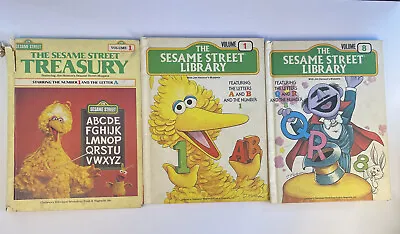 Vintage Lot Is 3 Books The Sesame Street Treasury  Funk & Wagnalls 1983 1978 • $4.97