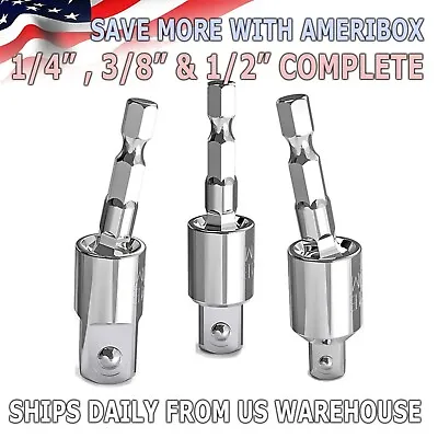 1/2  1/4  3/8  Hex Shank Drill Bit Wrench Socket Adapter Drive Ratchet Extension • $6.95
