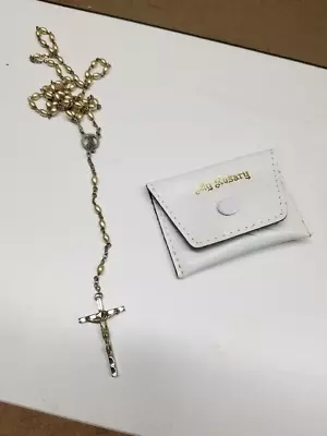 Vintage Rosary  Beads Crucifix Catholic Made In Italy W/Pouch • $19.99