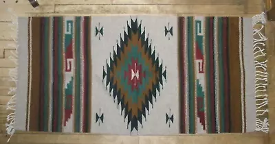 Vintage Navajo Style Saddle Blanket /Rug - 63  X 28 - Colorful - Wool - Handmade • $49.99